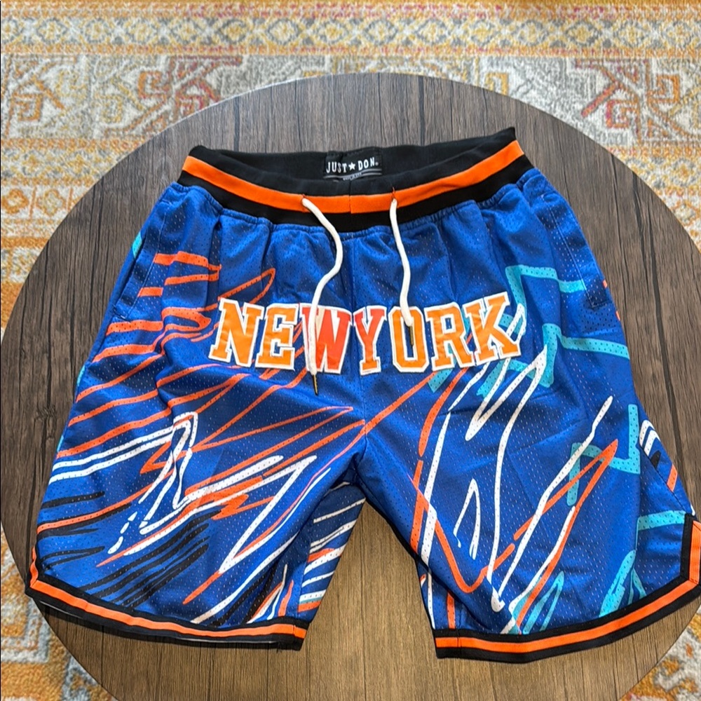 Just Don Blue and Orange Athletic Shorts